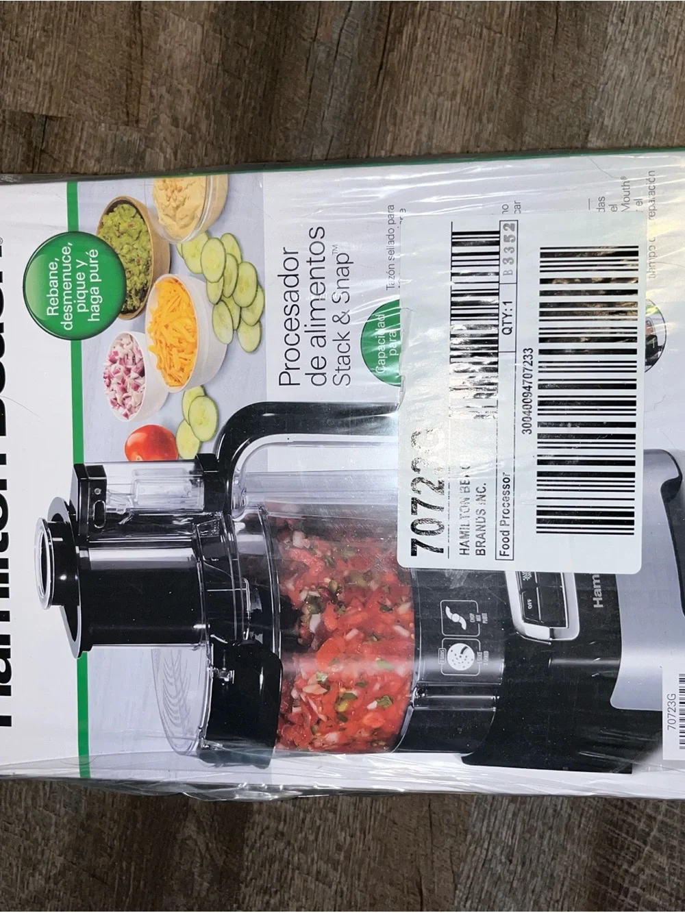 Hamilton Beach Black and Silver Stack & Snap Food Processor
